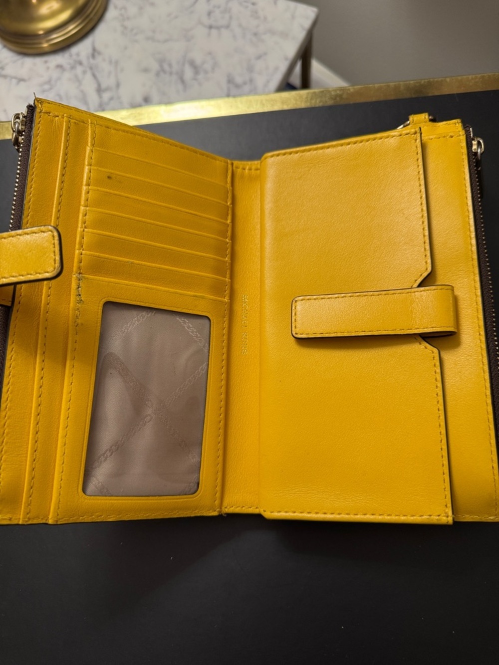 Michael Kors Teagan Long Drop Satchel with Yellow-Trim Wristlet Set NWT - Picture 10 of 14